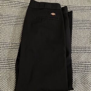 Dickies Black Straight-Leg Work Pants with Logo Patch